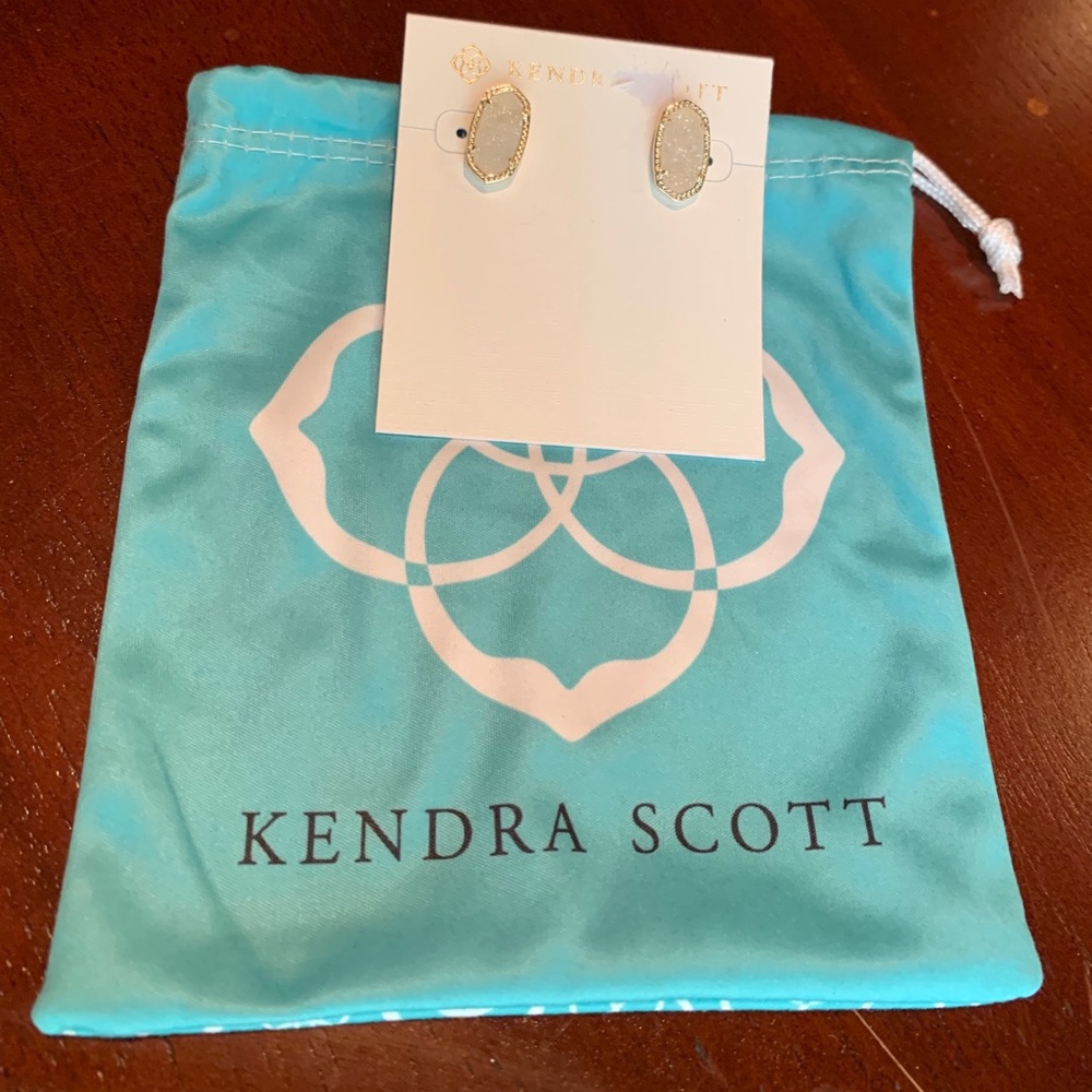 Kendra Scott Earrings in Gold Iridescent Drusy